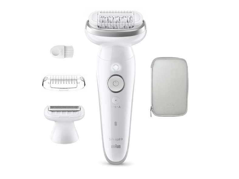 Braun Silk-épil 9 Silk·épil 9 9-030, Valkoinen, 40 pinsettiä, MicroGrip, 100 - 240 V, 50/60 Hz, Sisäänrakennettu akku