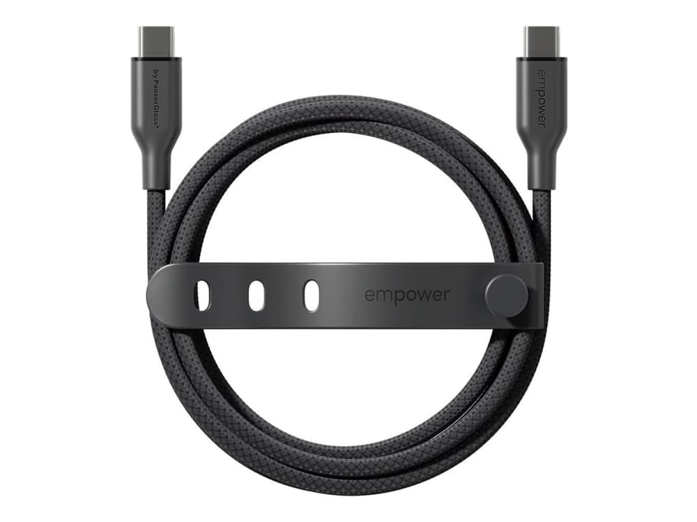PanzerGlass empower™ by ® Racing 60W USB-C to USB-C Cable | USB 2.0 | 1.2M | Space Black, musta