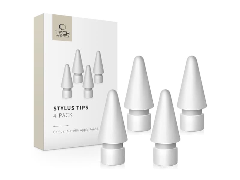 Tech-Protect stylustoppar 4-pack Apple Pencil White