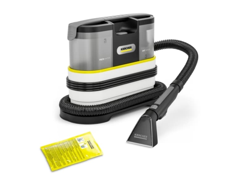Kärcher SE 2 Spot, Kannettava, Matto, Verhoilu, 1,5 L, 0,8 L, 450 W, musta, Harmaa, Valkoinen