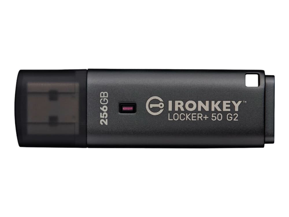 Kingston Technology IronKey 256 Gt Locker Plus 50 G2, FIPS 197, AES-256, 256 GB, USB A-tyyppi, 3.2 Gen 1 (3.1 Gen 1), 145 MB/s, Suojus, Musta