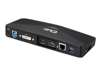 CLUB3D CSV-3103D The Club 3D Universal USB 3.1 Gen 1 UHD 4K Docking station, Langallinen, USB 3.2 Gen 1 (3.1 Gen 1) Type-A, 1.4a, USB, 10,100,1000 Mbit/s, Musta