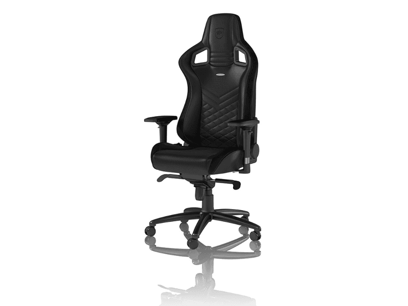 noblechairs EPIC, PC-pelituoli, 120 kg, pehmustettu istuin, Pehmustettu selkänoja, Alumiini, Musta