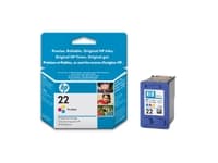 HP 22, alkuperäinen kolmivärinen mustekasetti, Syaani, Magenta, Keltainen, Väripohjainen muste, 5 ml, 1 kpl, 165 sivua