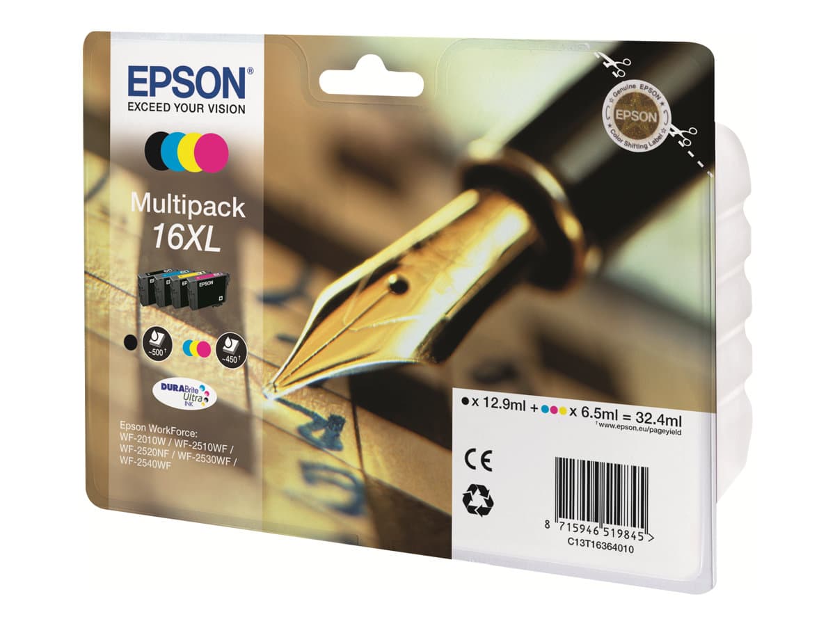 Epson Pen and crossword 16XL-sarja, Kynä ja sanaristikko -monipakkaus, Korkea (XL) värintuotto, Musta, Syaani, Magenta, Keltainen, Väriainepohjainen muste, Väriainepohjainen muste, 12,9 ml, 6,5 ml