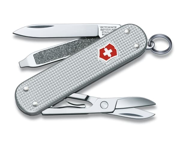 Victorinox taskuveitsi Classic Alox, Kynsiviila, ruuvimeisseli, rengas, terä, sakset,, liukuveitsi, veitsi useilla työkaluilla, 6 mm