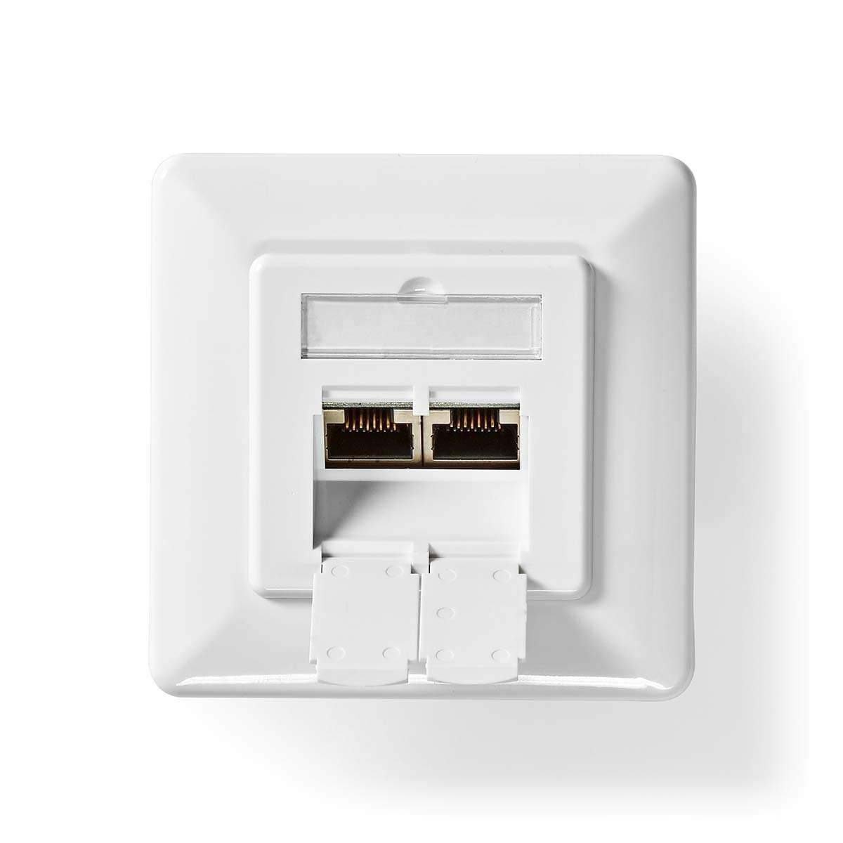 Verkon seinärasia | Seinään | 2-Porttinen port(s) | CAT6 | Suora | Naaras | Kullattu | PVC | Valkoinen | Laatikko