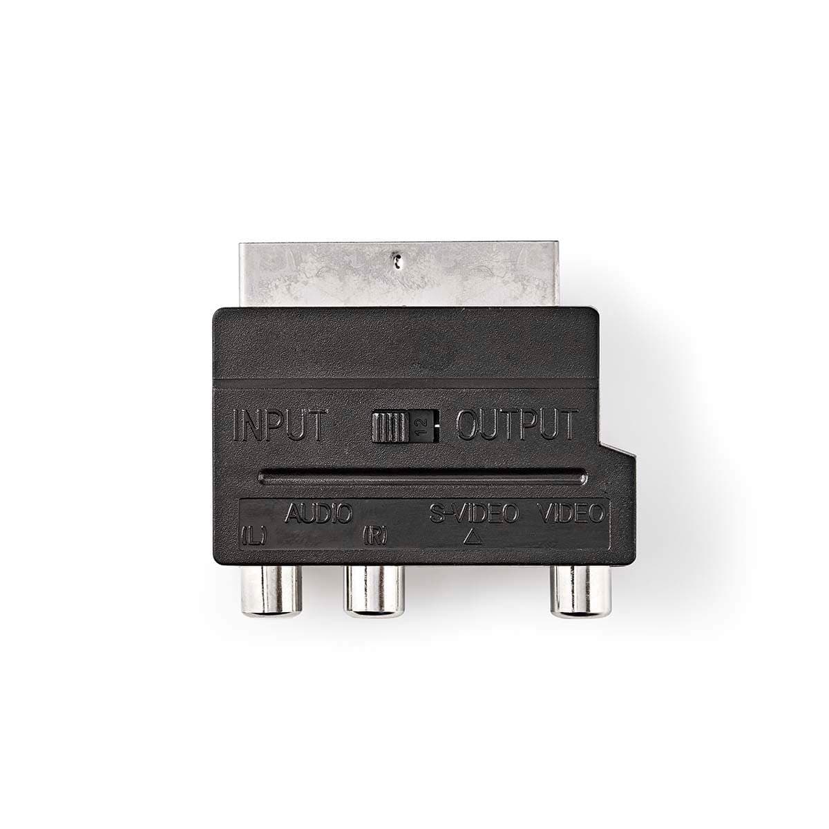 SCART-adapteri | SCART Uros | S-Video Female / 3x RCA naaras | Niklattu | Vaihdettava | ABS-Muovi | Musta | 1 kpl | Laatikko