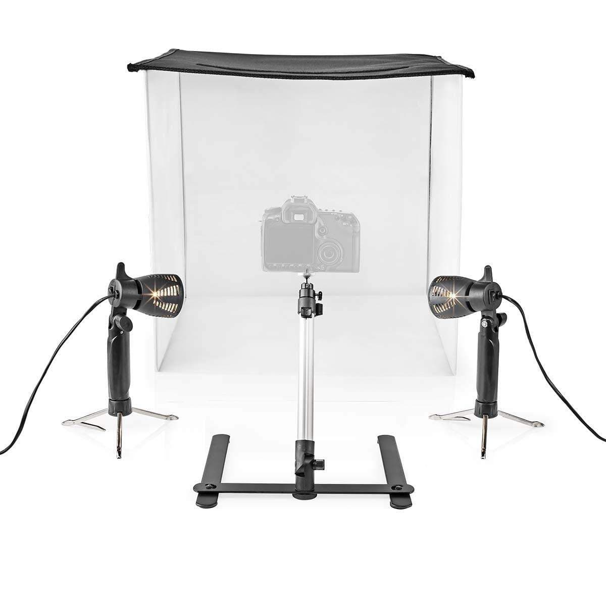 Photo Studio Sarja | 400 lm | Kokoontaitettava | Tausta sisältyy | Matkalaukku sisältyy | Musta