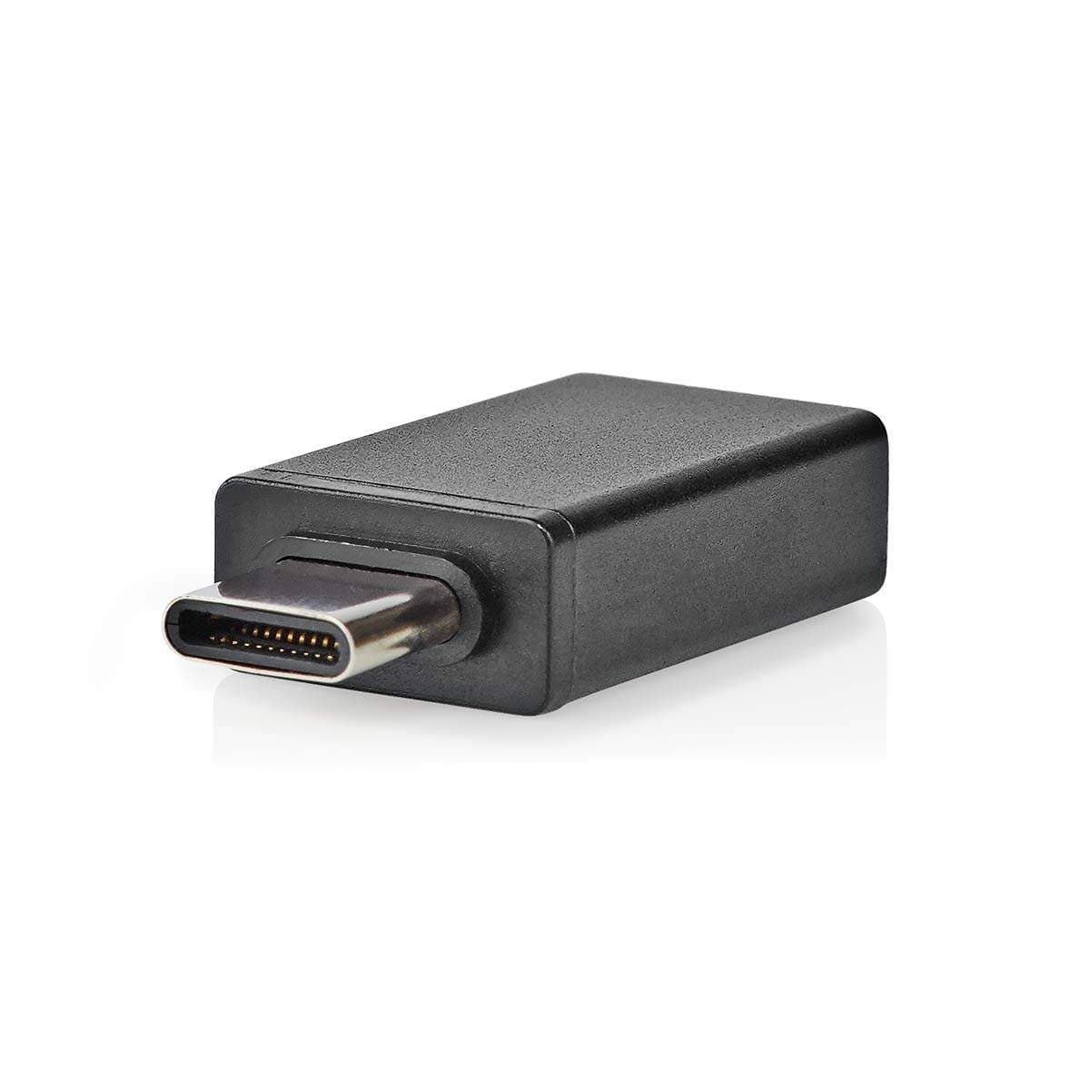 USB-C™ Sovitin | USB 3.2 Gen 1 | USB-C™ Uros | USB-A Naaras | 5 Gbps | OTG | Pyöreä | Niklattu | Musta | Laatikko