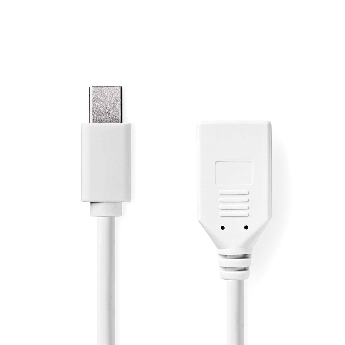 Mini DisplayPort kaapeli | DisplayPort 1.2 | Mini DisplayPort Uros | DisplayPort Naaras | 21.6 Gbps | Niklattu | 0.20 m | Pyöreä