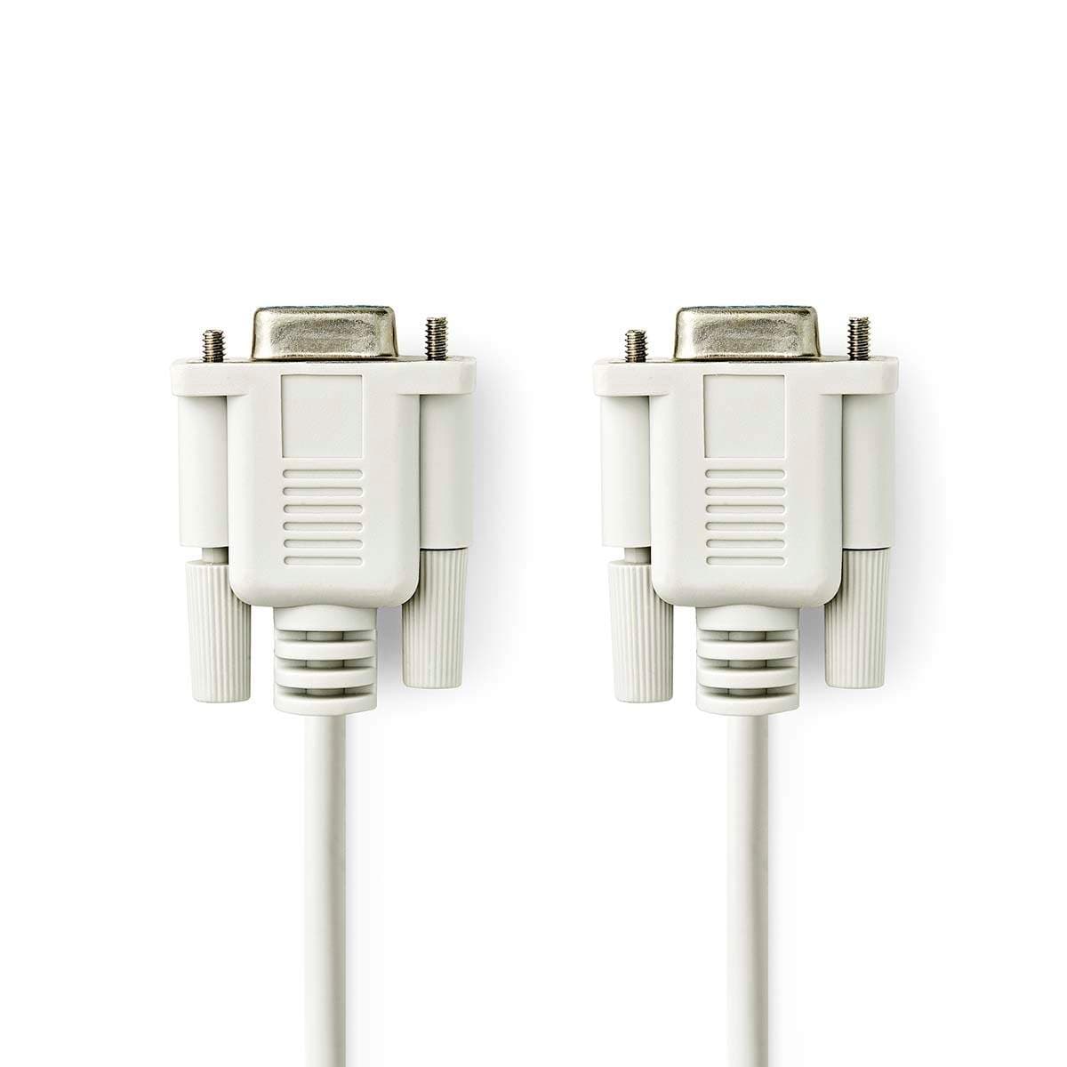 Nollamodeemikaapeli | D-SUB 9-Pin naaras | D-SUB 9-Pin naaras | Niklattu | 2.00 m | Pyöreä | PVC | Valkea | Label