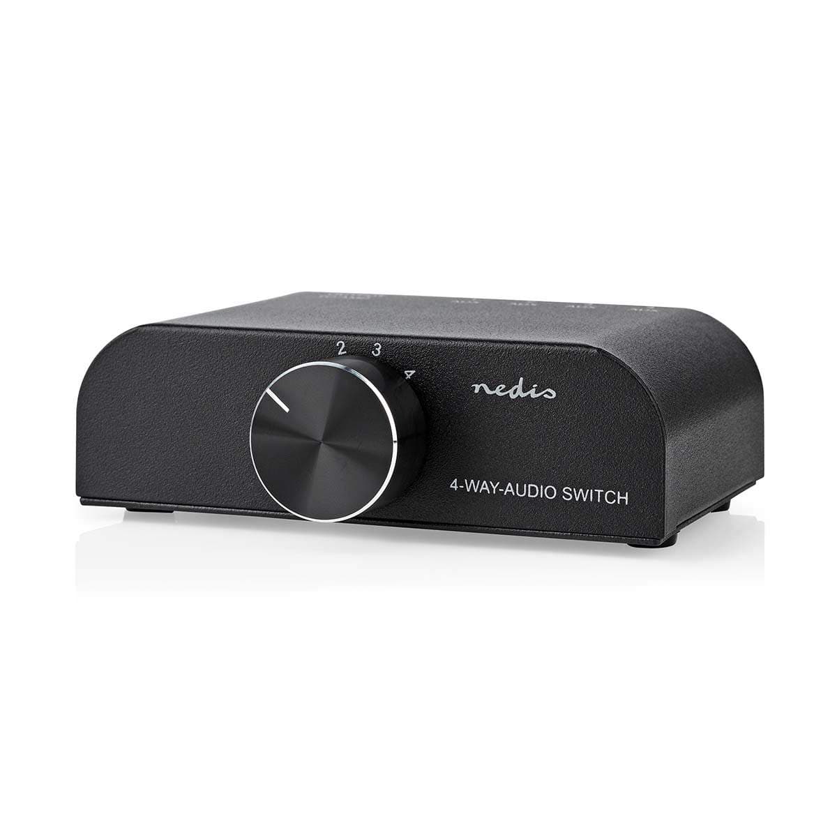 Analoginen audiokytkin | 4-Porttinen port(s) | Tuloliitäntä: 1x 3.5 mm Audio tulo / 3x (2x RCA Naaras) | Lähtöliitäntä: 1x (2x R