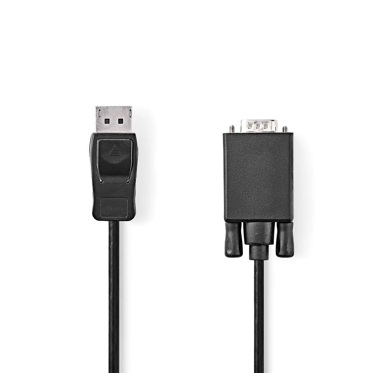 VGA-johto | DisplayPort uros | VGA Uros | Niklattu | Maksimi kuvantarkkuus: 1080p | 2.00 m | Pyöreä | PVC | Musta | Laatikko