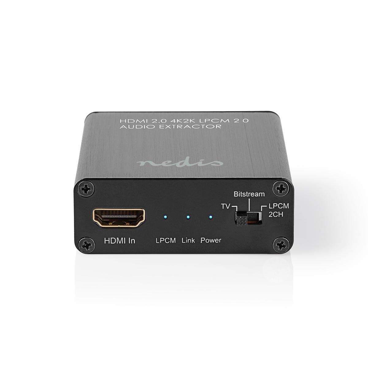 HDMI™ Erotin | HDMI™ tulo | HDMI™ lähtö / TosLink Naaras / 1x 3.5 mm | Maksimi kuvantarkkuus: 4K@60Hz | 18 Gbps | Metalli | Antr