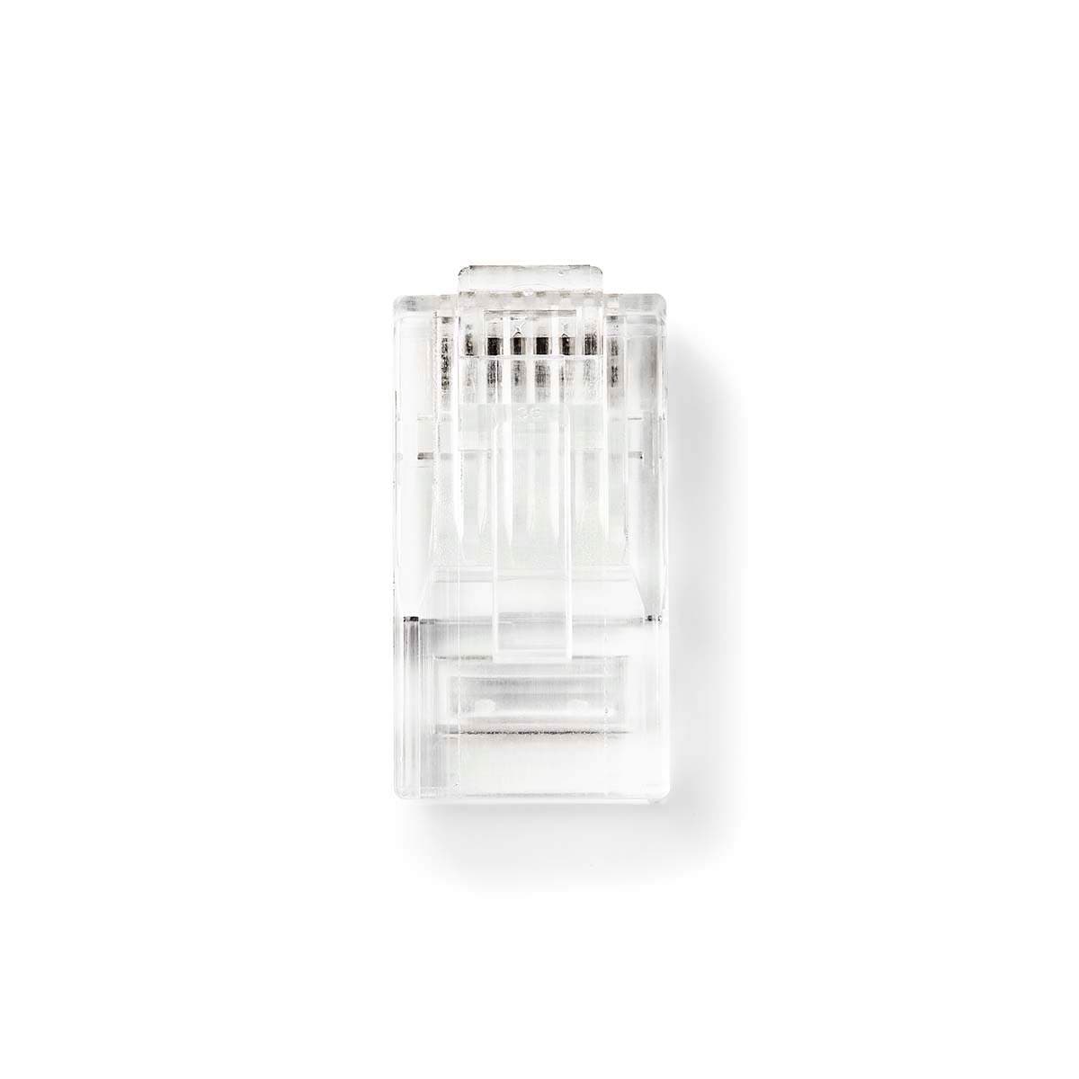 RJ45-liitin | Uros | Kiinteä UTP CAT5 | Suora | Kullattu | 10 kpl | PVC | Läpikuultava | Laatikko