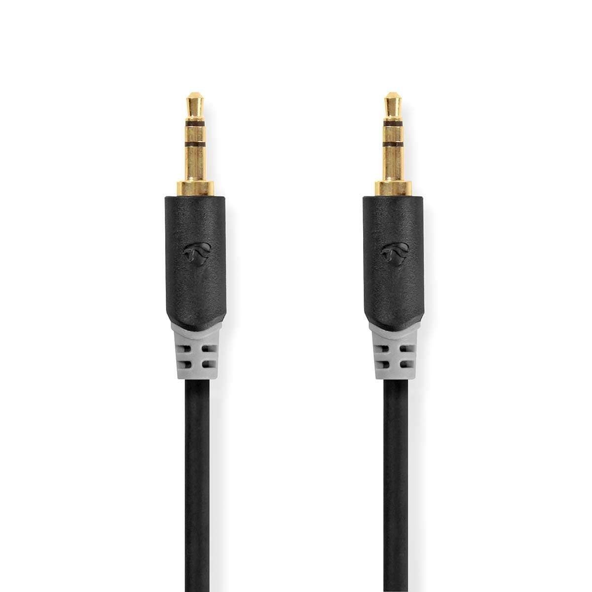 Stereoäänikaapeli | 3.5 mm uros | 3.5 mm uros | Kullattu | 2.00 m | Pyöreä | Antrasiitti | Laatikko