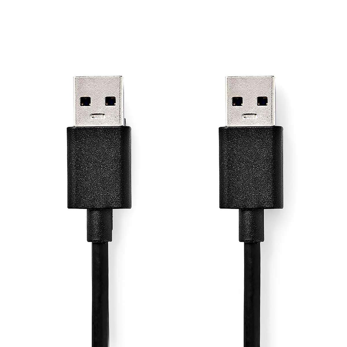 USB-kaapeli | USB 3.2 Gen 1 | USB-A-uros | USB-A-uros | 5 Gbps | Nikkelipinnoitettu | 2,00 m | Pyöreä | PVC | Musta | Label