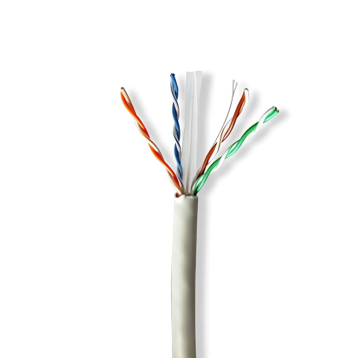 Verkkokaapelirulla | CAT6 | Kiinteä | U/UTP | Paljas kupari | 305,0 m | Sisätiloissa | Pyöreä | LSZH | Harmaa | Vedä laatikko