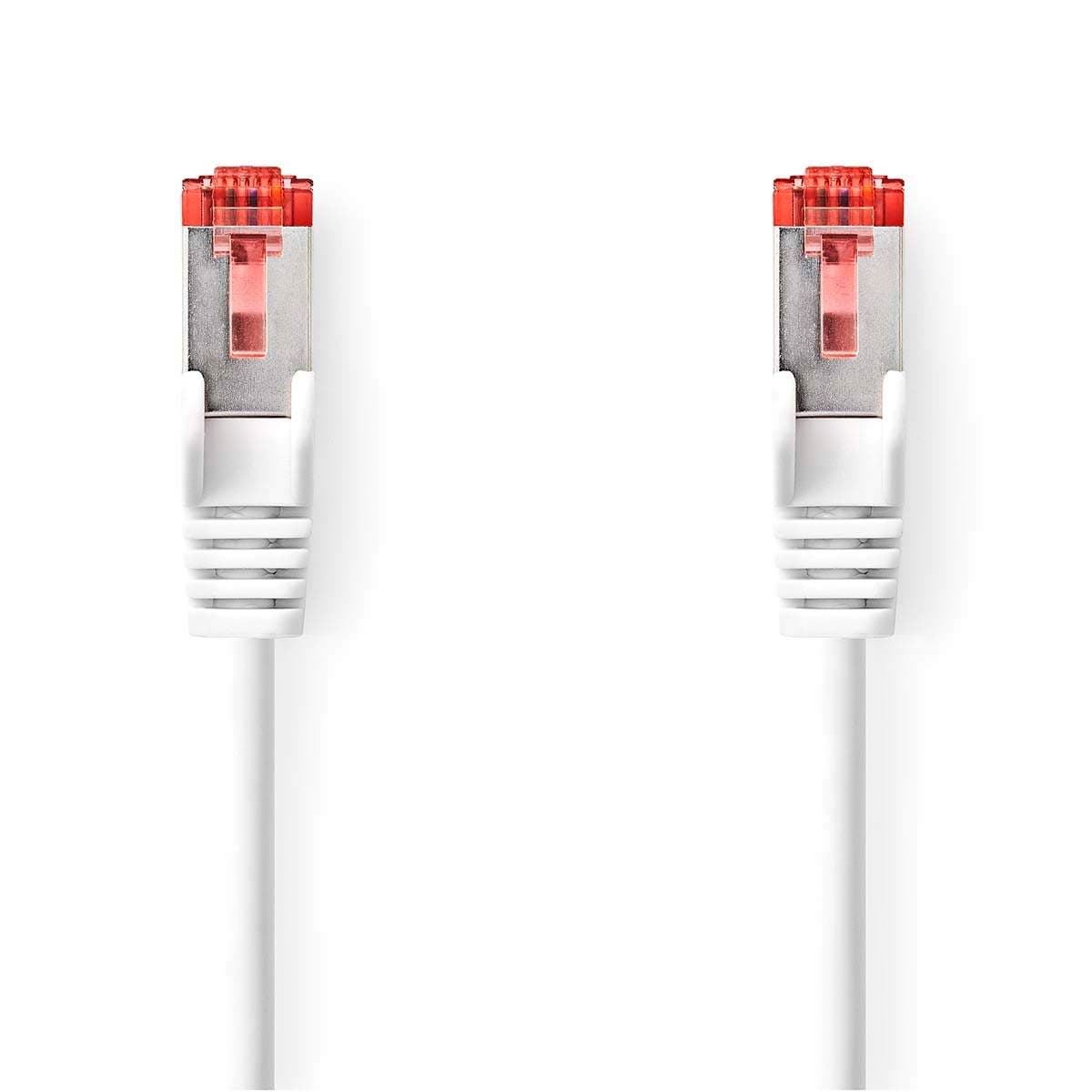 CAT6 verkkokaapeli | RJ45 Uros | RJ45 Uros | S/FTP | 5,00 m | Pyöreä | LSZH | Valkoinen | Label