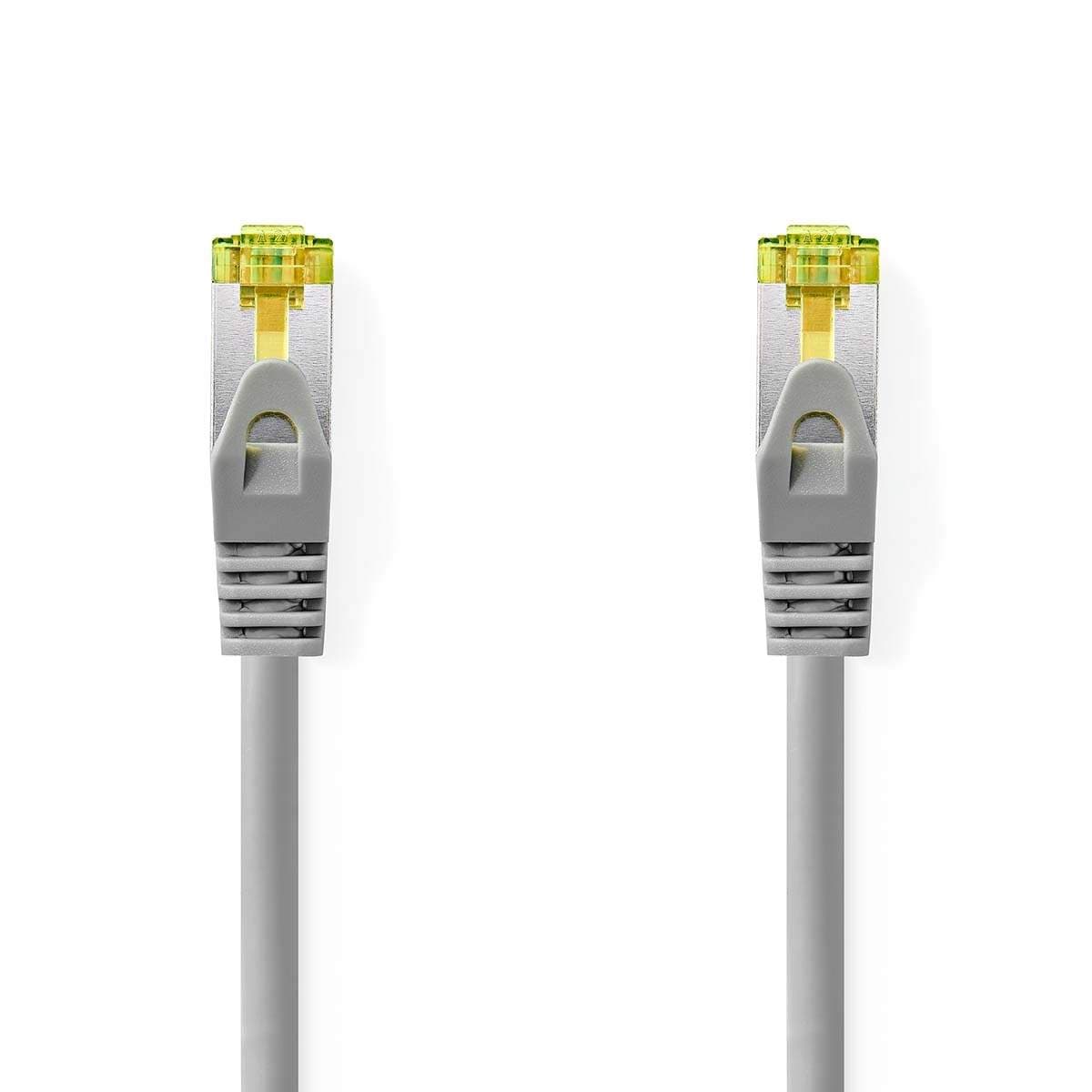 Cat 8.1 verkkokaapeli | S/FTP | RJ45 uros | RJ45 uros | 2.00 m | Pyöreä | LSZH | Harmaa | Label