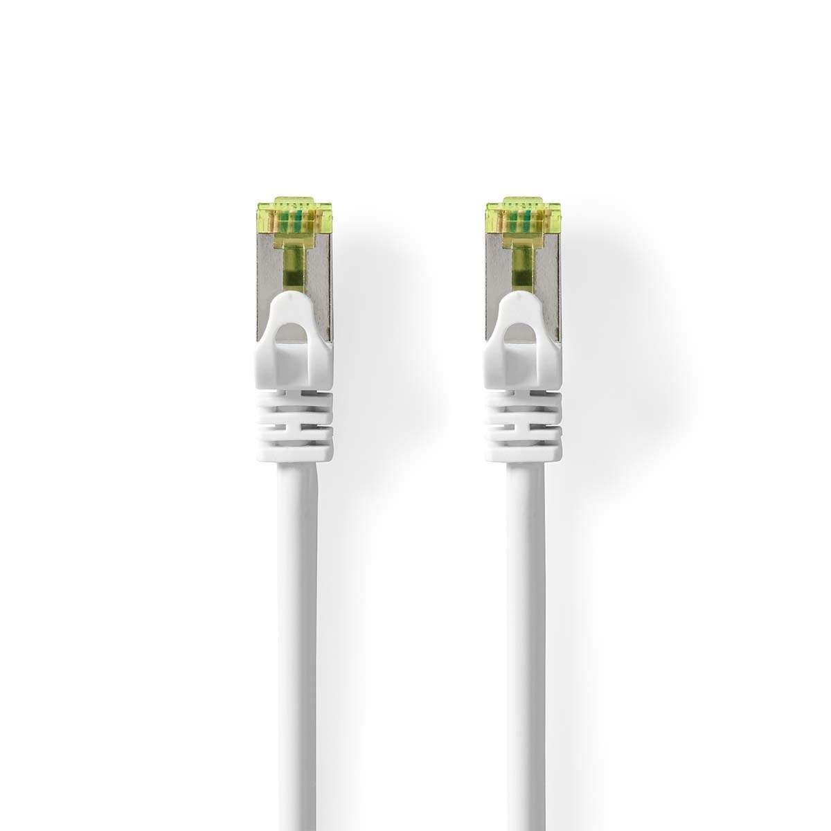 CAT7 verkkokaapeli | S/FTP | RJ45 uros | RJ45 uros | 15.0 m | Snagless | Pyöreä | LSZH | Valkoinen | Label