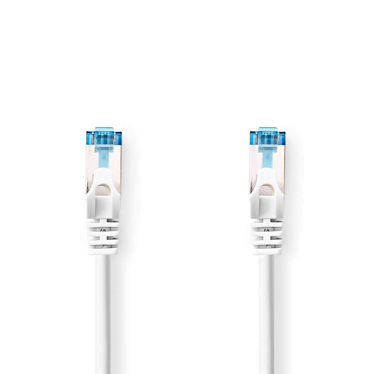 CAT6a verkkokaapeli | S/FTP | RJ45 uros | RJ45 uros | 15.0 m | Snagless | Pyöreä | LSZH | Harmaa | Label