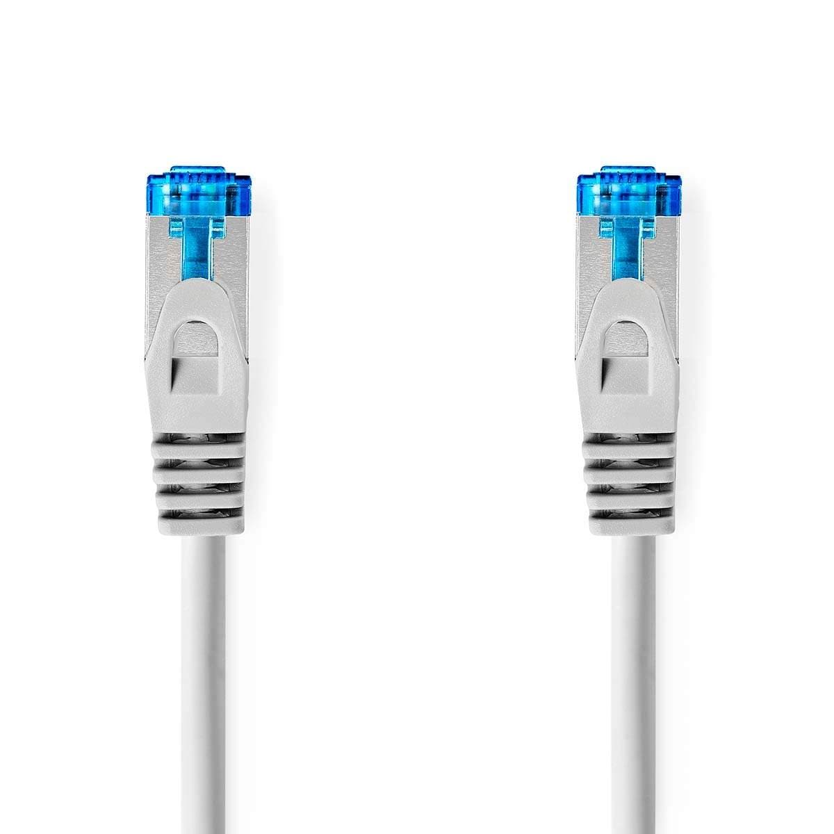 CAT6a verkkokaapeli | S/FTP | RJ45 uros | RJ45 uros | 10.0 m | Snagless | Pyöreä | LSZH | Harmaa | Label