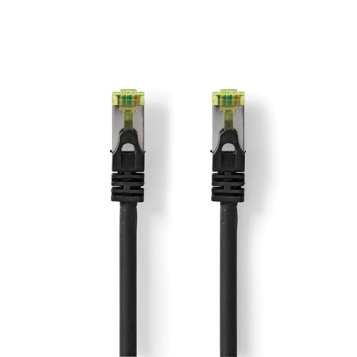 CAT7 verkkokaapeli | S/FTP | RJ45 uros | RJ45 uros | 2.00 m | Snagless | Pyöreä | LSZH | Musta | Label