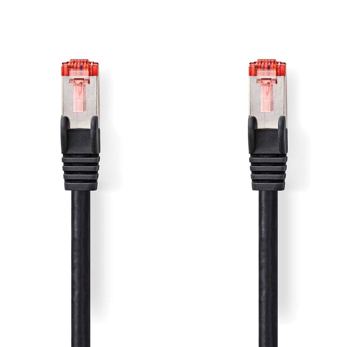 CAT6 Verkkokaapeli | RJ45 uros | RJ45 uros | S/FTP | 0.15 m | Pyöreä | LSZH | Musta | Label