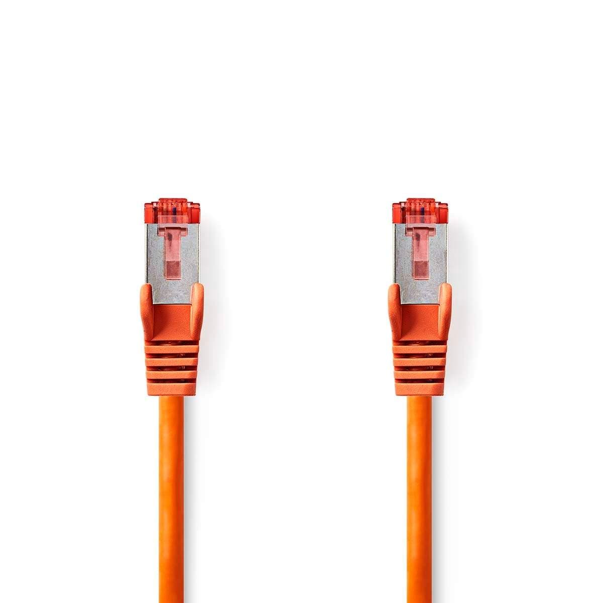 CAT6 Verkkokaapeli | RJ45 uros | RJ45 uros | S/FTP | 0.25 m | Pyöreä | LSZH | Oranssi | Label