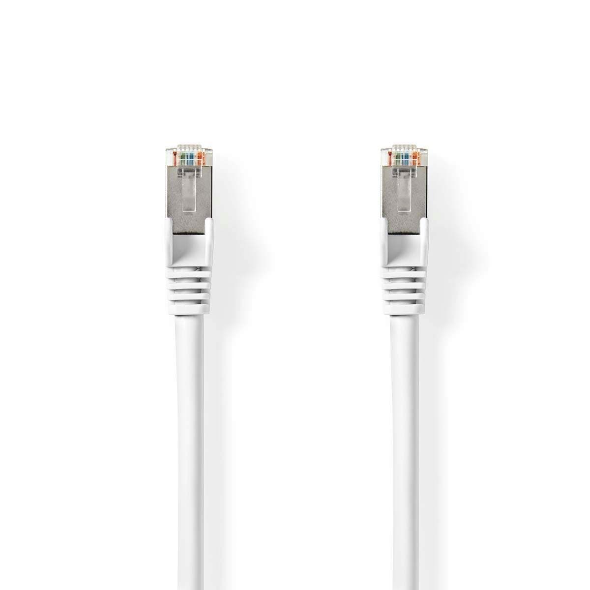 Cat 8.1 verkkokaapeli | S/FTP | RJ45 uros | RJ45 uros | 10.0 m | Pyöreä | LSZH | Valkoinen | Label