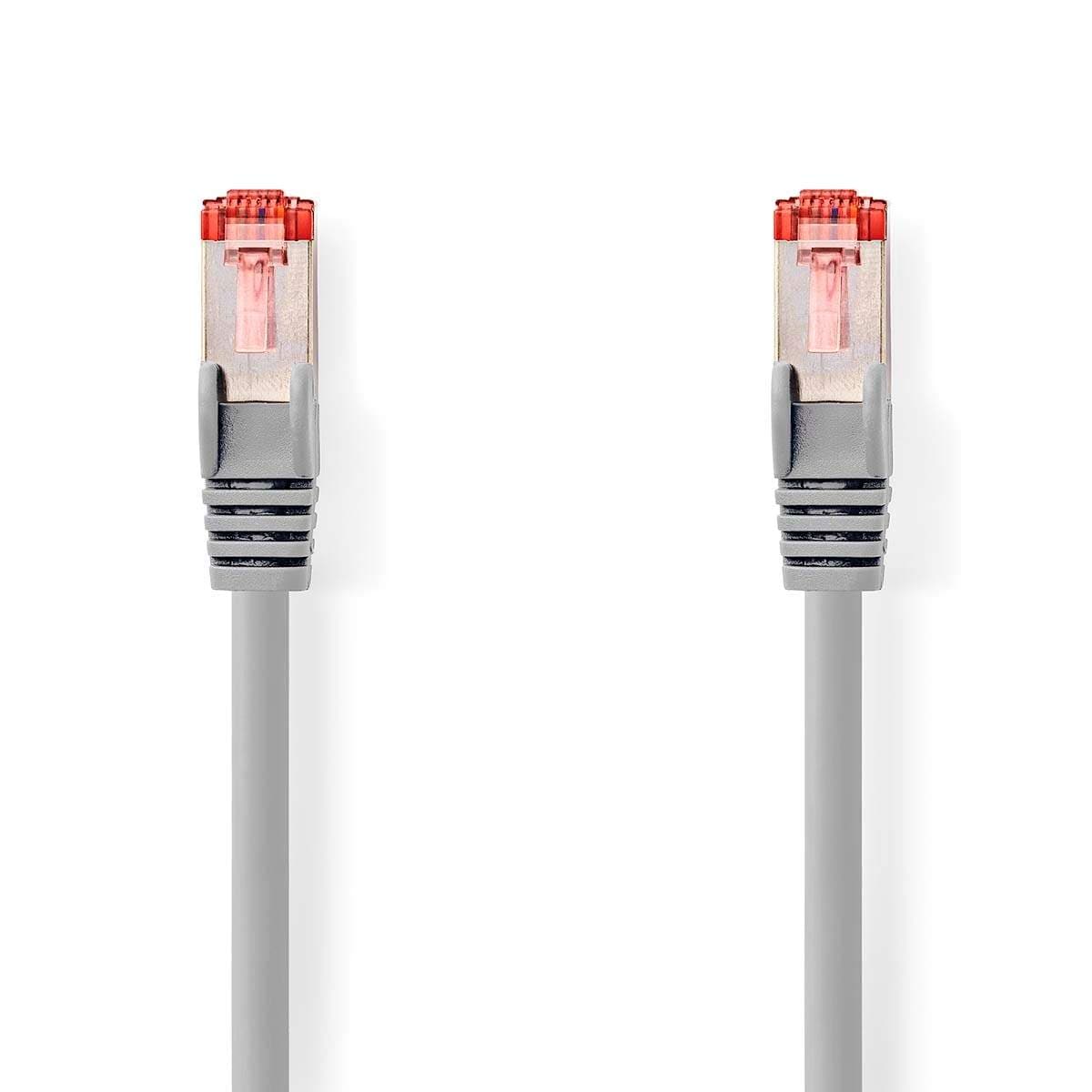 CAT6 Verkkokaapeli | RJ45 uros | RJ45 uros | S/FTP | 0.15 m | Pyöreä | LSZH | Harmaa | Label