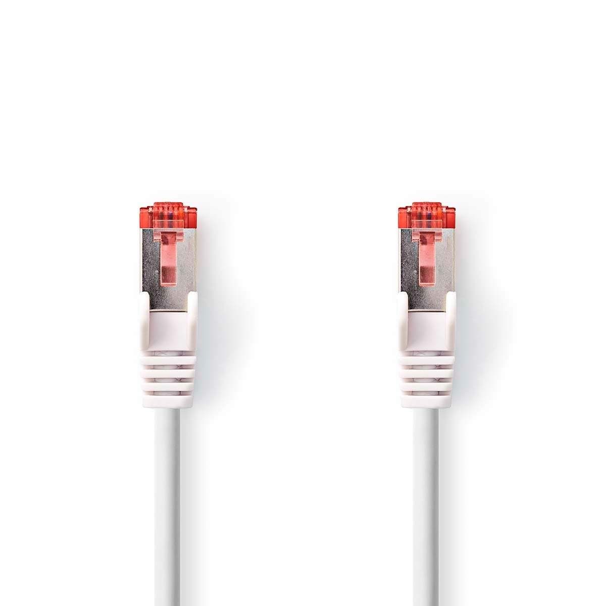 CAT6 Verkkokaapeli | RJ45 uros | RJ45 uros | S/FTP | 15.0 m | Pyöreä | LSZH | Valkoinen | Label