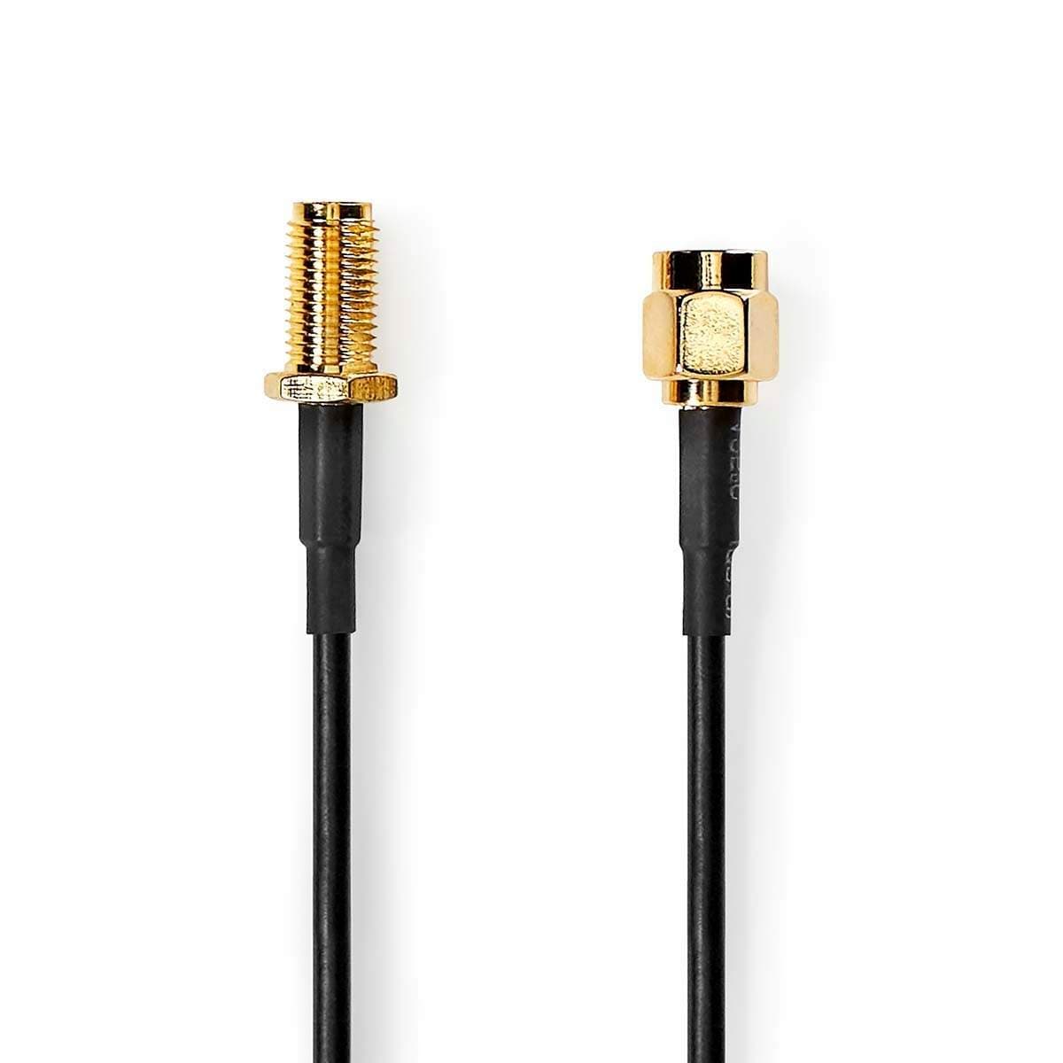 Antennikaapeli | SMA uros | SMA naaras | Kullattu | 50 Ohm | Yksinkertainen suojaus | 1.00 m | Pyöreä | PVC | Musta | Laatikko
