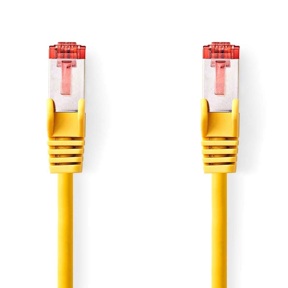 CAT6 Verkkokaapeli | RJ45 uros | RJ45 uros | S/FTP | 1.00 m | Pyöreä | LSZH | Keltainen | Label
