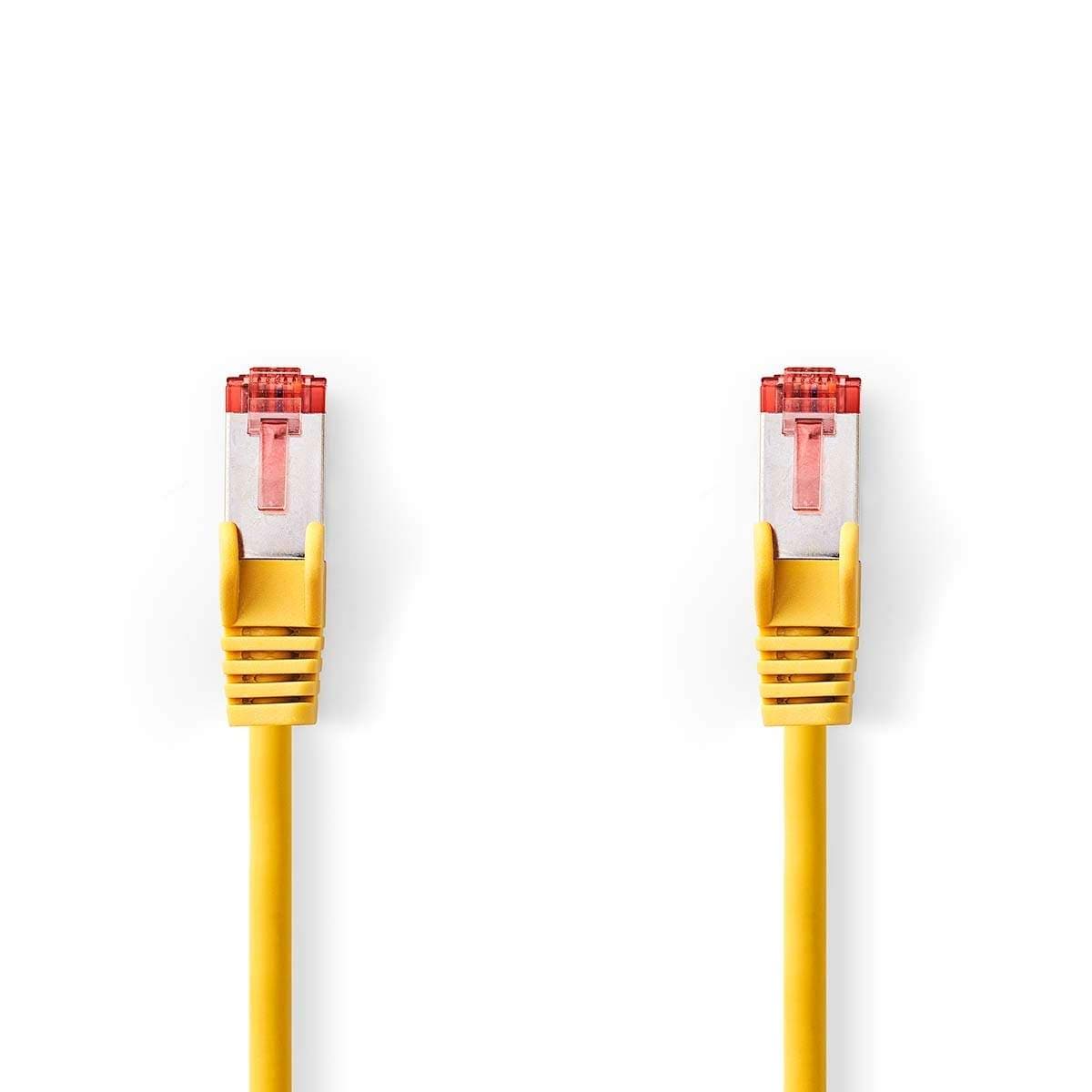 CAT6 Verkkokaapeli | RJ45 uros | RJ45 uros | S/FTP | 10.0 m | Pyöreä | LSZH | Keltainen | Label