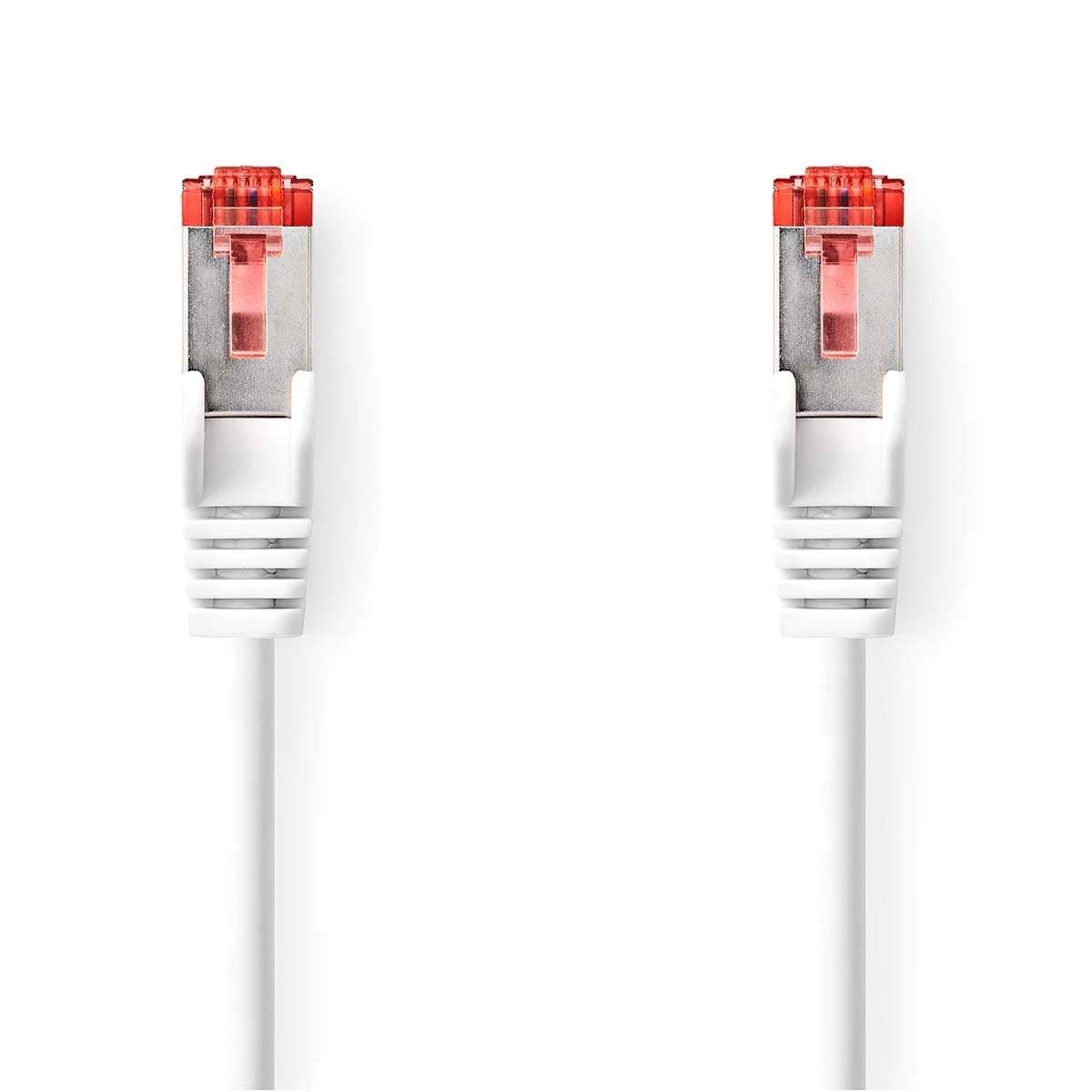 CAT6 Verkkokaapeli | RJ45 uros | RJ45 uros | S/FTP | 0.15 m | Pyöreä | LSZH | Valkoinen | Label
