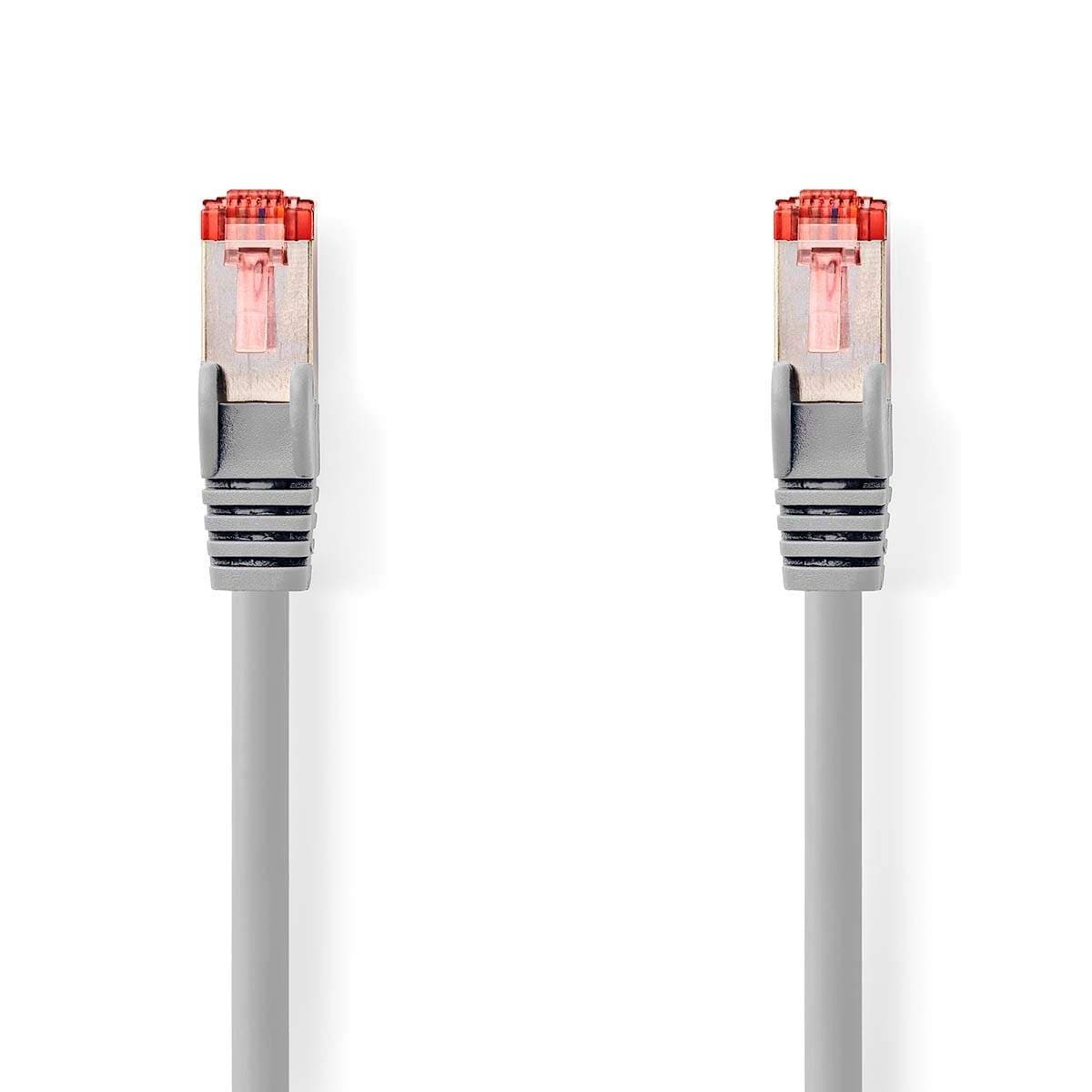 CAT6 Verkkokaapeli | RJ45 uros | RJ45 uros | S/FTP | 7.50 m | Pyöreä | LSZH | Harmaa | Label