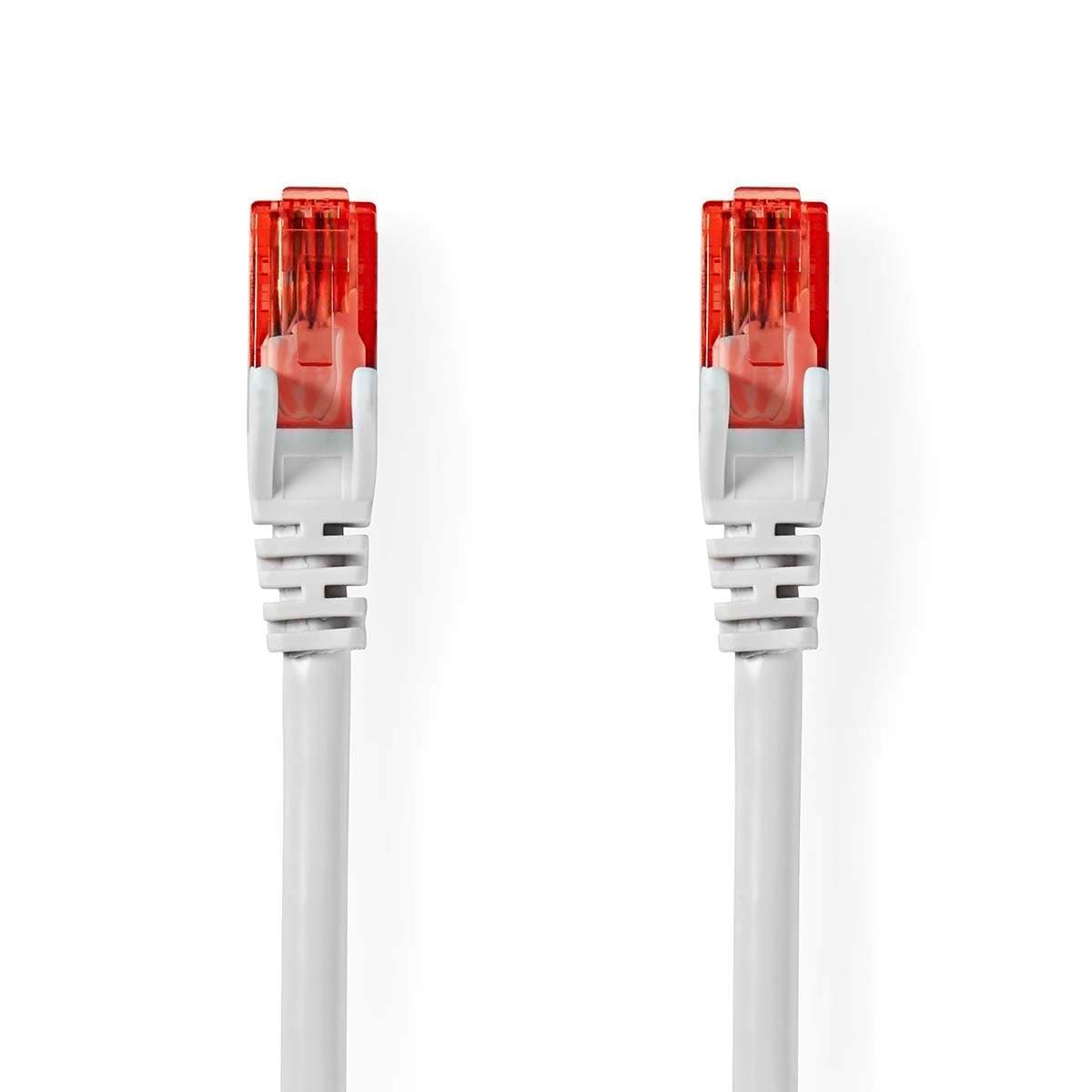 CAT6 Verkkokaapeli | RJ45 uros | RJ45 uros | U/UTP | 1.00 m | Pyöreä | PVC | Valkoinen | Label