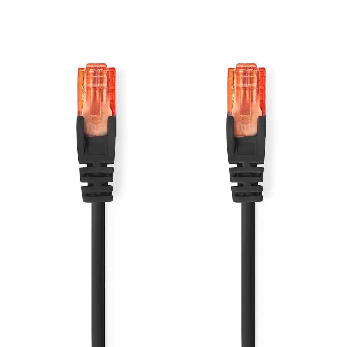 CAT6 Verkkokaapeli | RJ45 uros | RJ45 uros | U/UTP | 2.00 m | Pyöreä | PVC | Musta | Label