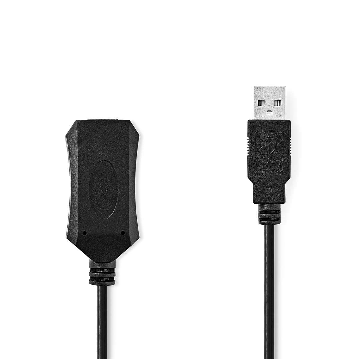Aktiivinen USB-kaapeli | USB 2.0 | USB-A Uros | USB-A Naaras | 480 Mbps | 5.00 m | Pyöreä | Niklattu | PVC | Kupari | Label