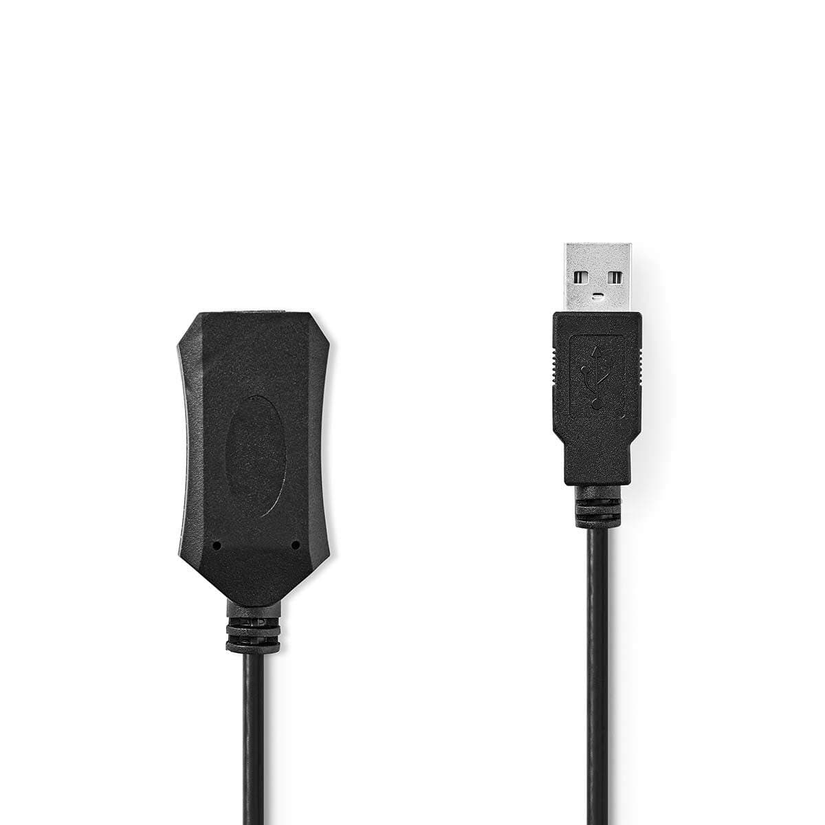 Aktiivinen USB-kaapeli | USB 2.0 | USB-A Uros | USB-A Naaras | 480 Mbps | 20.0 m | Pyöreä | Niklattu | PVC | Kupari | Label
