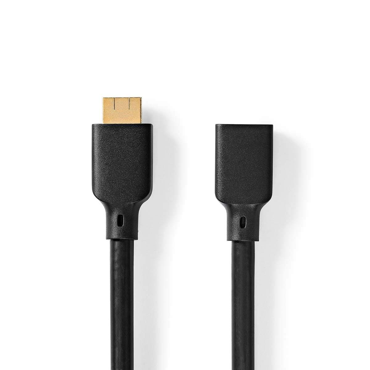 Ultra High Speed HDMI ™ -kaapeli | HDMI™ liitin | HDMI naaras | 8K@60Hz | 48 Gbps | 2.00 m | Pyöreä | 7.9 mm | Musta | Kirjeku