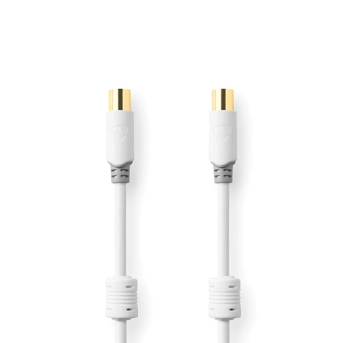 Koaksiaalikaapeli | IEC (Coax) Uros | IEC (Coax) Naaras | Kullattu | 100 dB | 75 Ohm | Tuplasuojattu | 10.0 m | Pyöreä | PVC | V