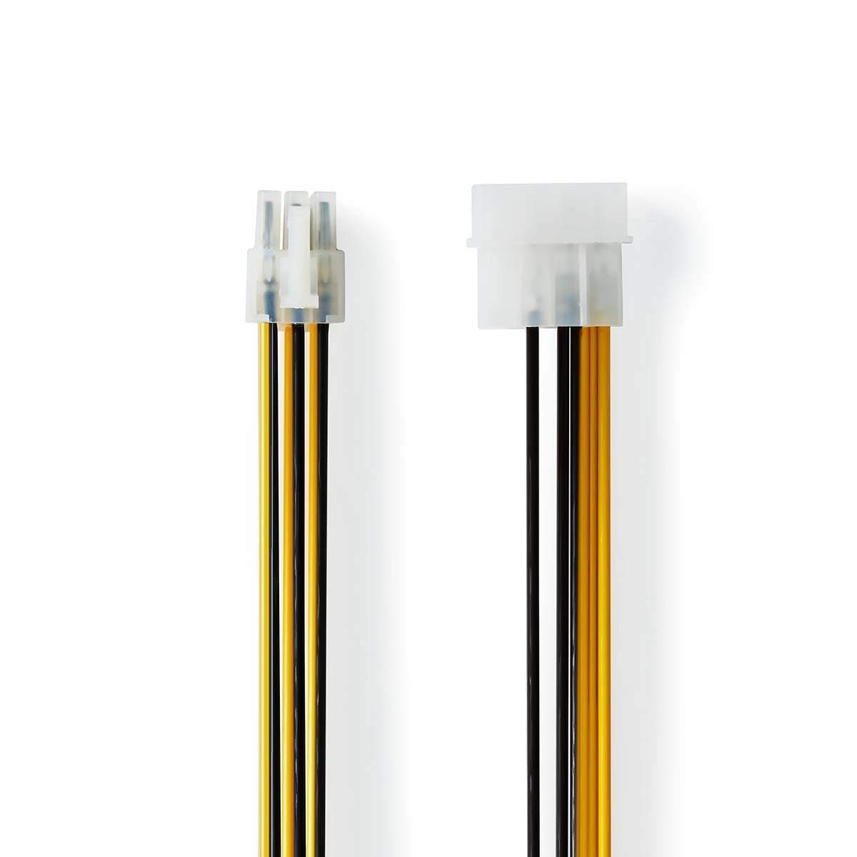 Sisäinen Virtakaapeli | Molex uros | PCI Express uros | Kullattu | 0.20 m | Pyöreä | PVC | Keltainen / Musta | Kirjekuori