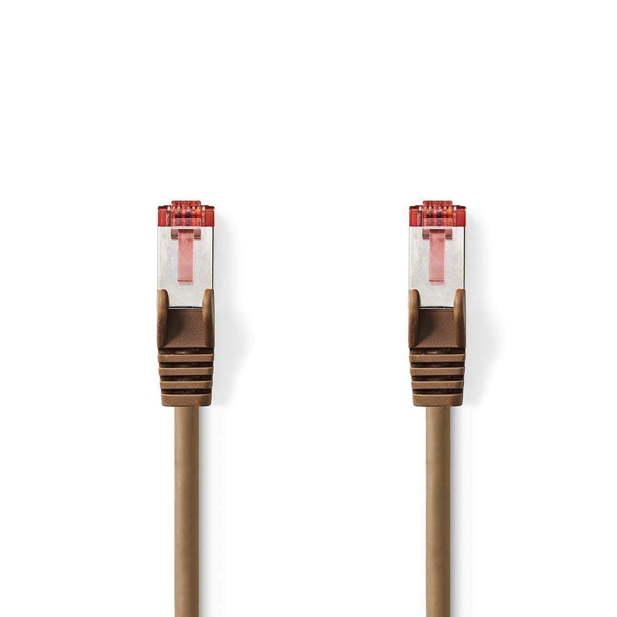 CAT6 Verkkokaapeli | RJ45 uros | RJ45 uros | S/FTP | 10.0 m | Pyöreä | LSZH | Ruskea | Muovipussi