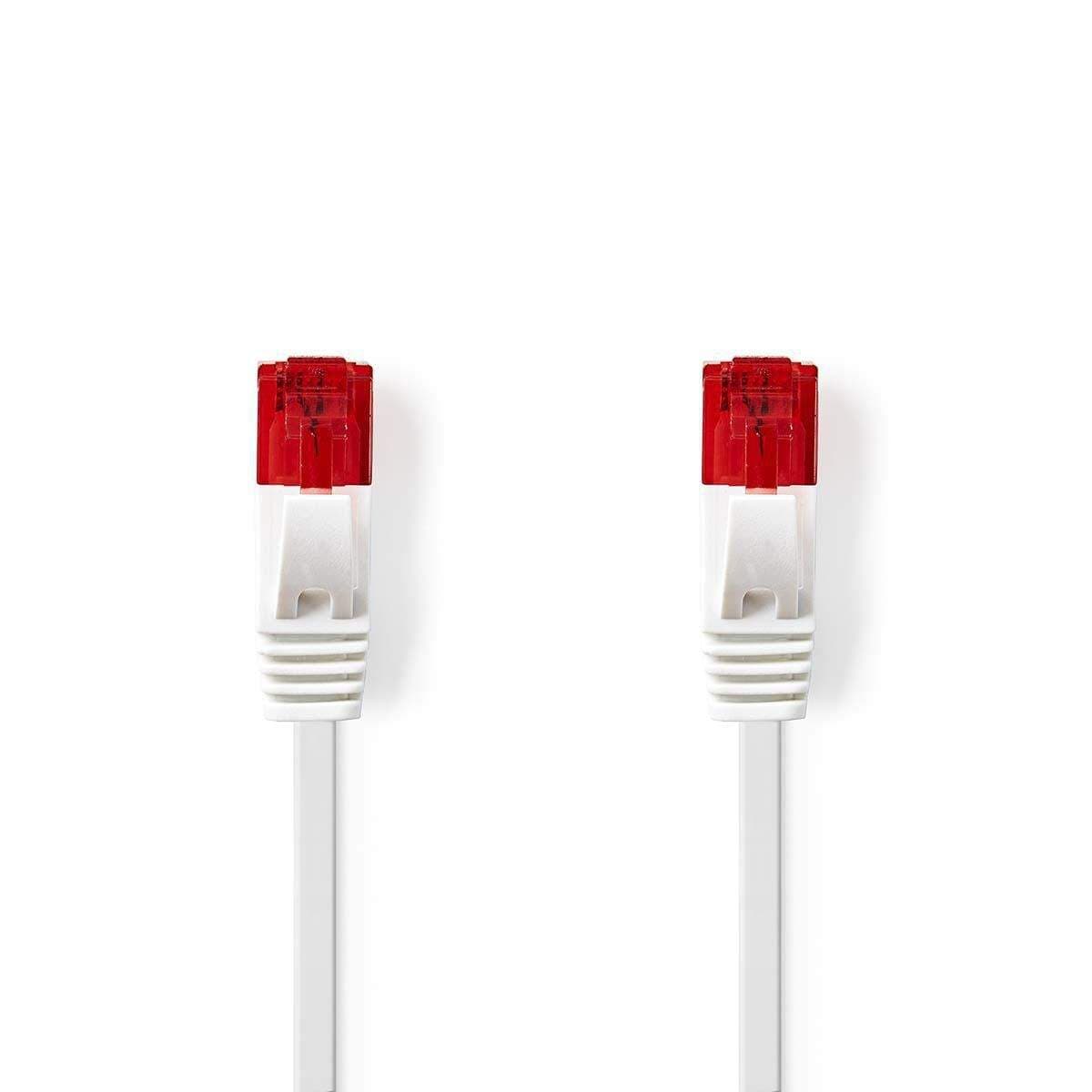 CAT6 Verkkokaapeli | RJ45 uros | RJ45 uros | U/UTP | 3.00 m | Snagless | Litteä | PVC | Valkoinen | Muovipussi