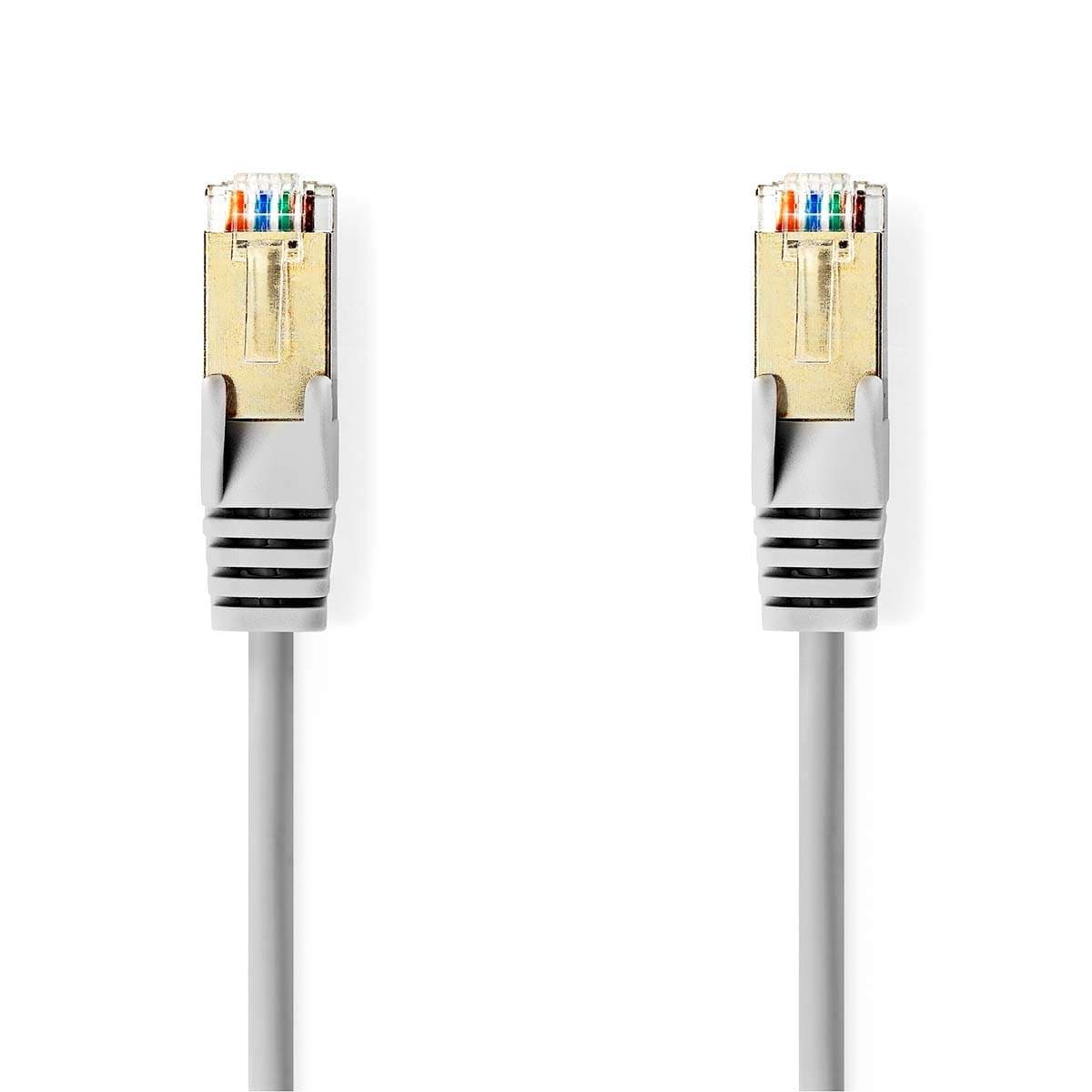 CAT5e verkkokaapeli | SF/UTP | RJ45 uros | RJ45 uros | 3.00 m | Pyöreä | PVC | Harmaa | Muovipussi