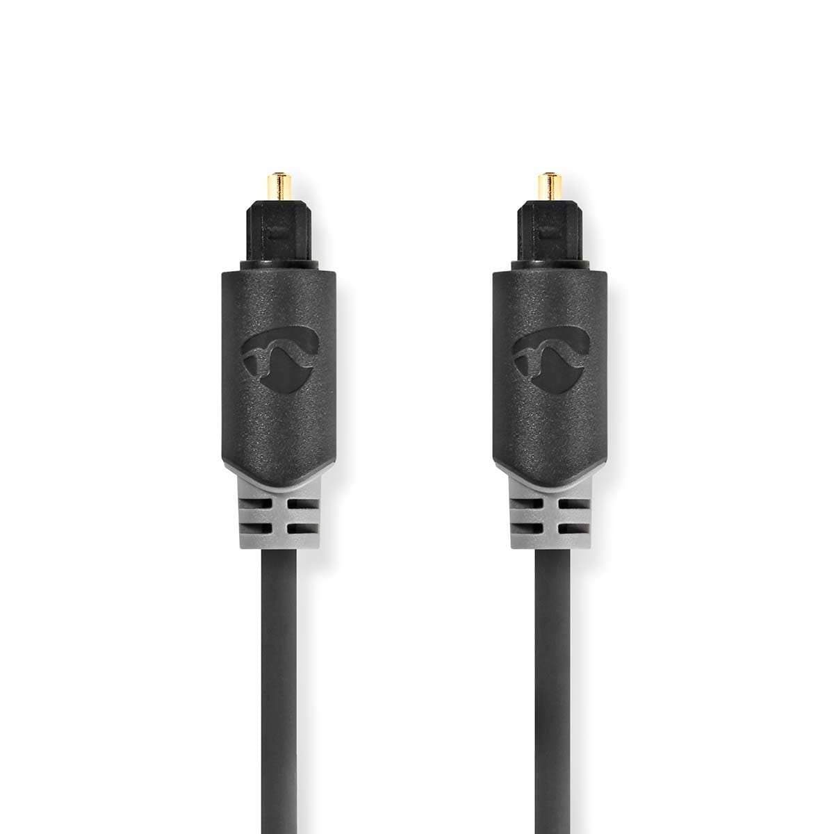 Optinen Audiokaapeli | TosLink uros | TosLink uros | 1.00 m | Pyöreä | PVC | Antrasiitti | Laatikko